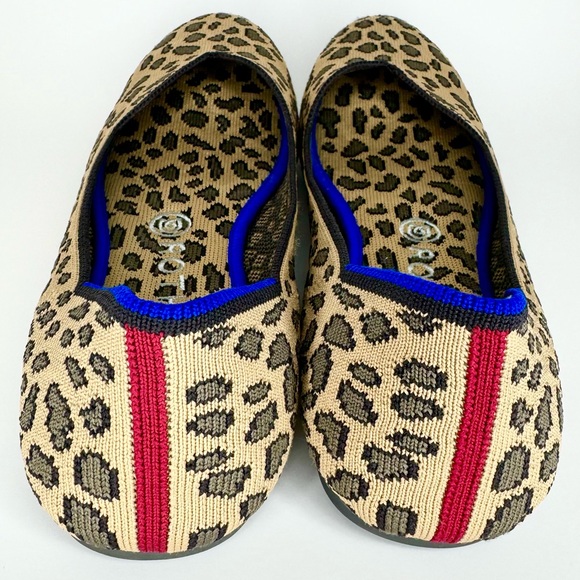 Women's 9 Rothy's RETIRED leopard print round toe the loafer ballet flats shoes - Picture 5 of 6